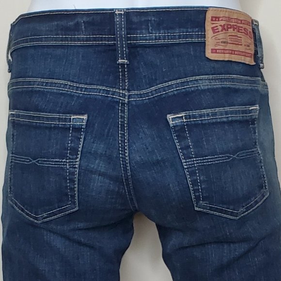 Express Precision Fit Low Rise Boot Cut Jeans SZ 4L - Picture 7 of 9